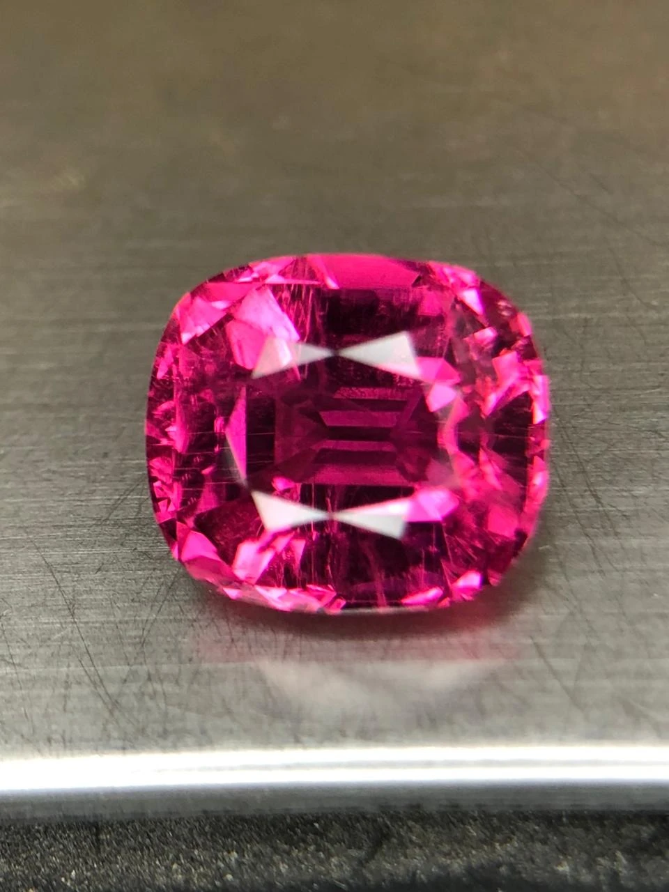 Neon Pink Rubellite 5.8 carats in Cushion Cut from Afghanistan — view 1